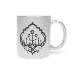 Image of Deathly Blooms | 11oz Metallic Silver Mug