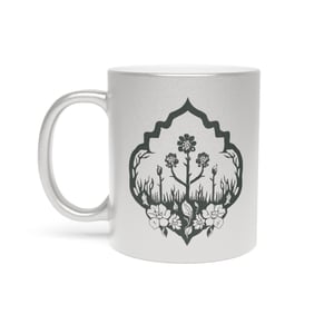 Image of Deathly Blooms | 11oz Metallic Silver Mug