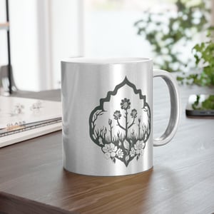 Image of Deathly Blooms | 11oz Metallic Silver Mug