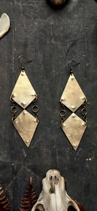 Image 2 of Hourglass brass earrings