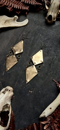 Image 3 of Hourglass brass earrings