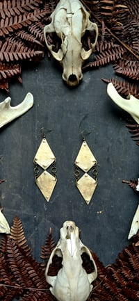 Image 4 of Hourglass brass earrings