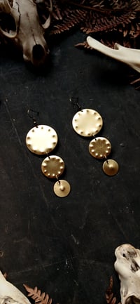 Image 2 of Solar Shield brass earrings