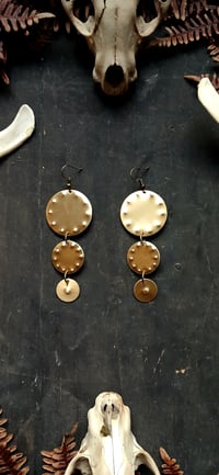 Image 4 of Solar Shield brass earrings