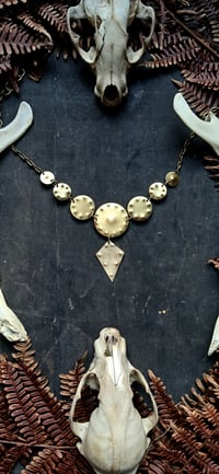 Image 2 of Seasonal Compass brass choker necklace