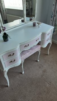 Image 3 of Olympus French Louis Style Dressing Table  Mirrors, Stool.