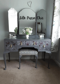 Image 1 of Queen Anne style Dressing Table Mirrors & Stool.