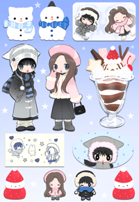 Image 1 of Winterଘʕ੭·͡ᴥ·ʔ﻿ ੭ sticker sheet 