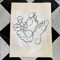 Image 1 of Foot Fetish Original Large Gay Male Line Art | 22x30 inches