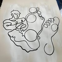 Image 2 of Foot Fetish Original Large Gay Male Line Art | 22x30 inches