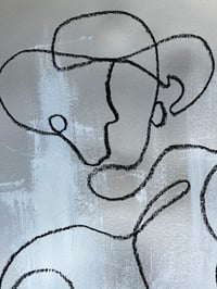 Image 3 of Cowboy on a Saddle Original Large Gay Male Line Art | 22x30 inches