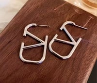Image 1 of Classy V Earrings Silver