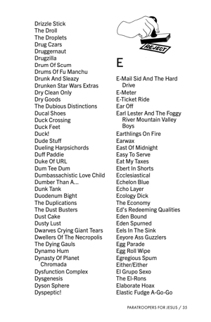 Image of Paratroopers for Jesus: 4,936 Band Name Suggestions from the '90s Internet