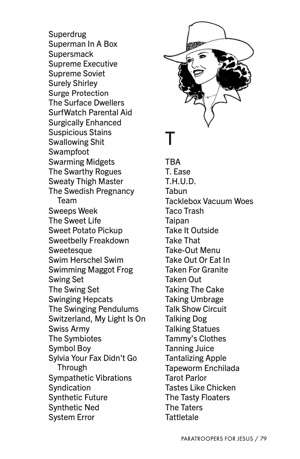 Image of Paratroopers for Jesus: 4,936 Band Name Suggestions from the '90s Internet