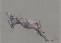 Life Drawing - Charcoal and Coloured Pencil on Paper 