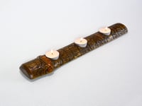 Image 1 of Spruce wood strip of three tea lights candle holder, tea lights included, Candle Rustic Decor