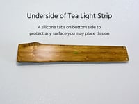 Image 5 of Spruce wood strip of three tea lights candle holder, tea lights included, Candle Rustic Decor