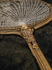 Image 6 of Ornate vintage Glass backed  Hand Mirror - With Real Preserved Spider Web