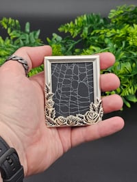 Image 1 of Small floral detail Silver framed preserved web