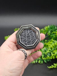 Image 3 of Silver Hexagon mini preserved spider web 