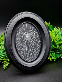 Image 2 of  Gothic black Oval ornate framed preserved web