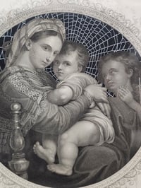 Image 5 of 1800s Bible page "a child is born" featuring Jesus with real preserved web