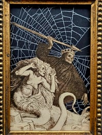 Image 1 of PARADISE LOST COLLECTION - Antique John Milton - Death & Sin - Gothic black frame