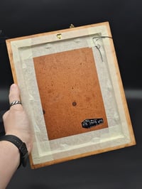 Image 7 of "HOLY BIBLE" 1800's bible page with preserved spider web - Wooden frame