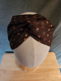 Image 2 of Turban Twist Headband in Chocolate Calico
