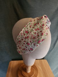 Image 2 of Turban Twist Headband in Pink Tiny Floral 