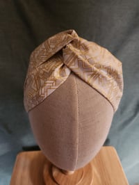 Image 1 of Turban Twist Headband in Soft Gilded Geometric 