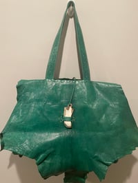 Image 1 of Large Green leather handbag