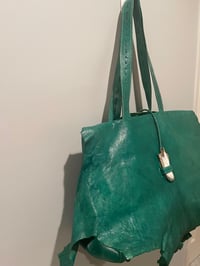 Image 2 of Large Green leather handbag