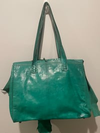 Image 3 of Large Green leather handbag