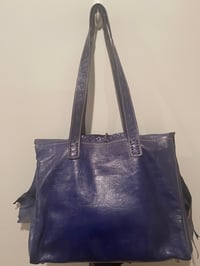 Image 2 of Large Blue leather handbag