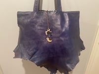 Image 1 of Large Blue leather handbag
