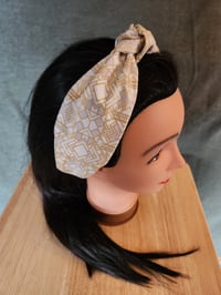 Image 1 of Top Knot Headband in Gilded Soft Geometric 