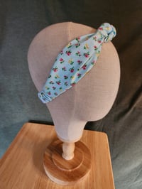 Image 1 of Top Knot Headband in Blue Ditzy Floral 