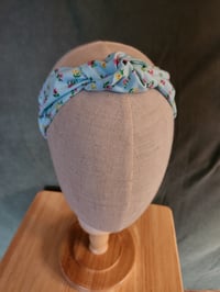 Image 2 of Top Knot Headband in Blue Ditzy Floral 