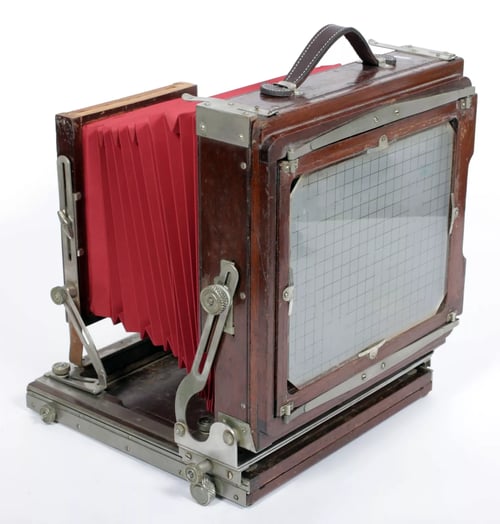 Image of Deardorff V8 8X10 Field camera w/ 305mm Kodak lens + holder NEW BELLOWS #4309