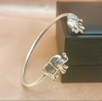 Silver Elephant Adjustable Bangle