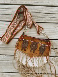 Image 1 of Leather highland cattle bag
