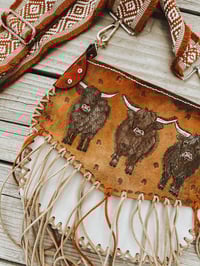 Image 2 of Leather highland cattle bag