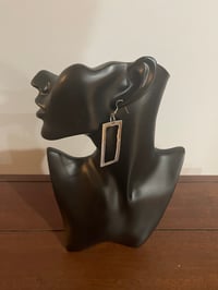 Silver rectangle earrings
