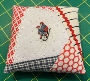 Image of Sledding Embroidery Pincushion