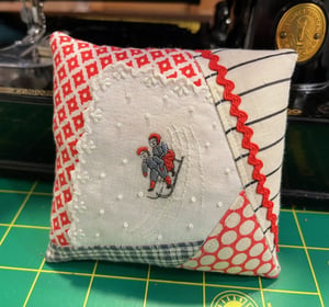 Image of Sledding Embroidery Pincushion