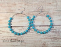 Image 2 of Howlite Beaded Hoop Earrings