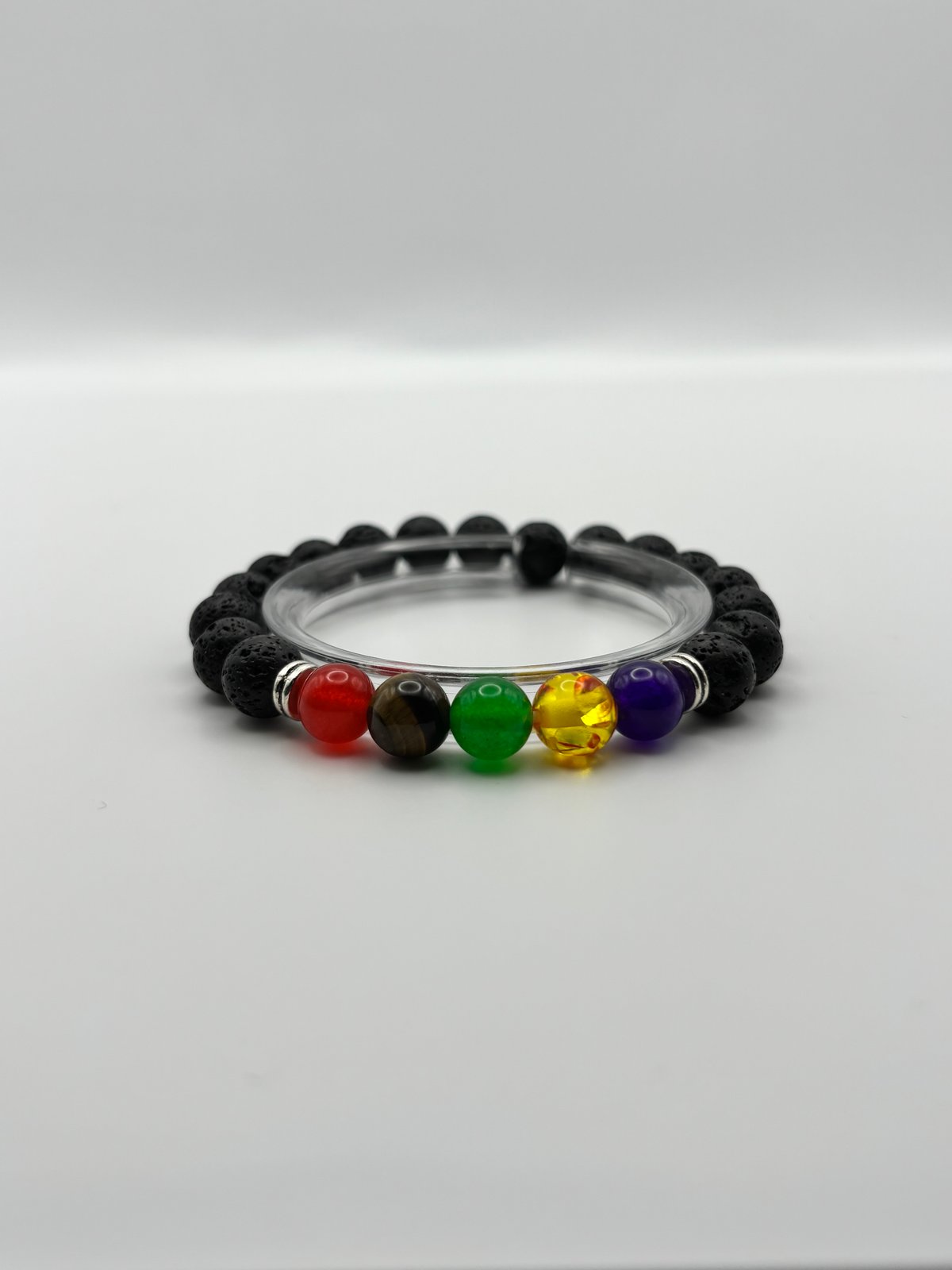 Image of Lava & Chakra Energy Bead Bracelet 