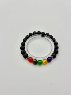Image of Lava & Chakra Energy Bead Bracelet 