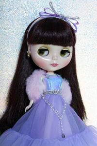 Image 3 of Lavender London Fog Blythe gown and fur stole